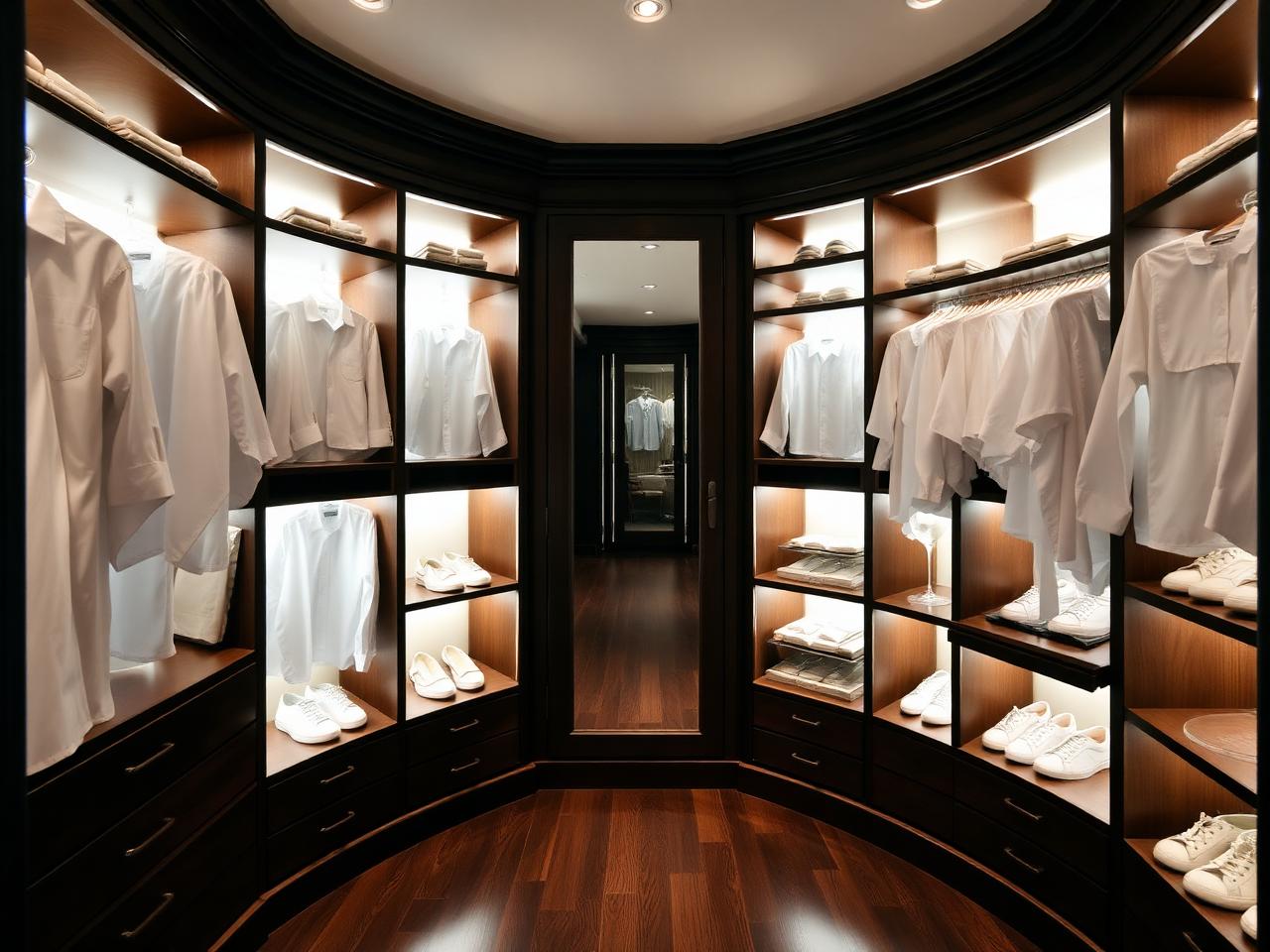 Backlit walk-in closet design